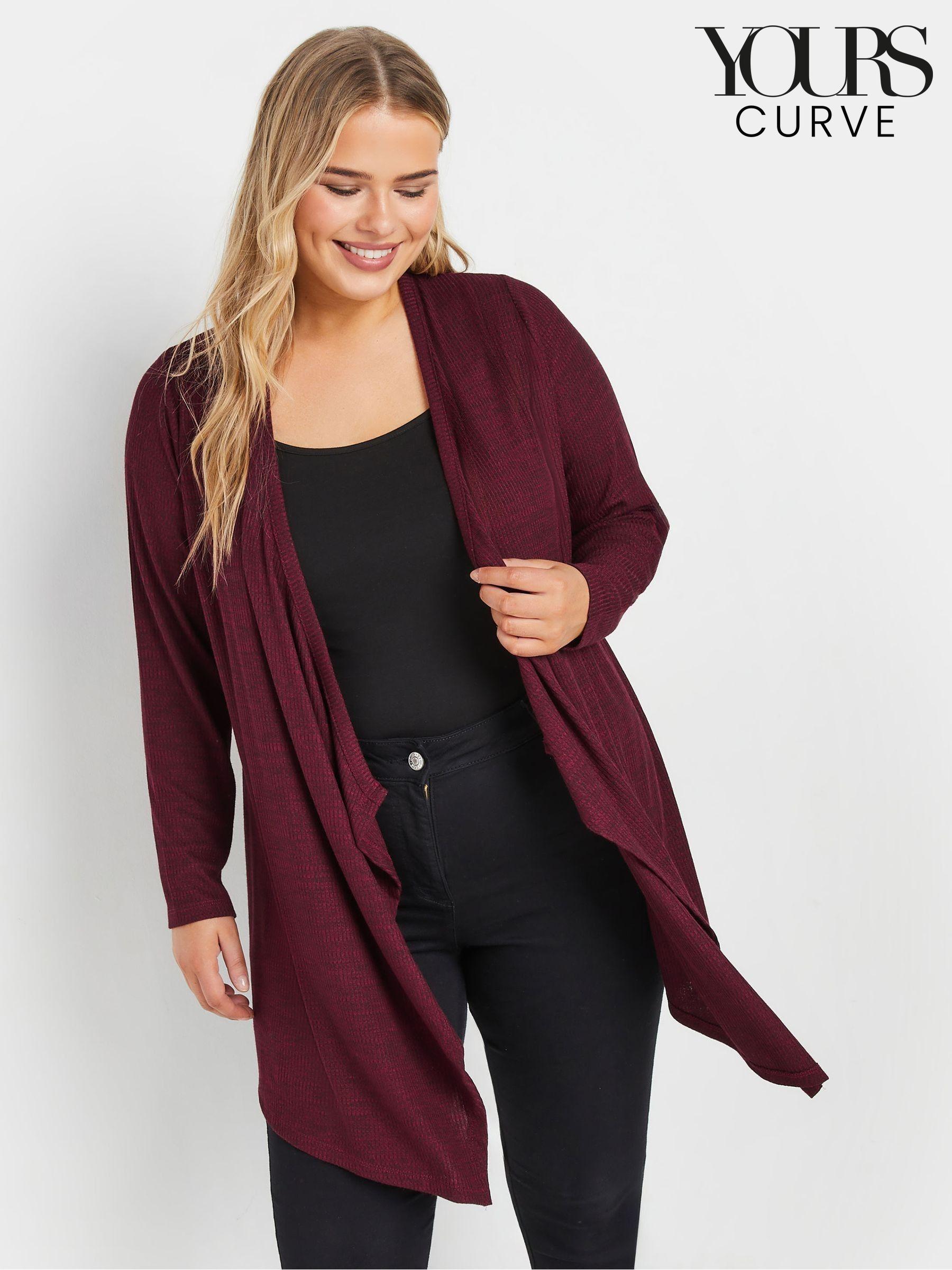 Ribbed waterfall cardigan discount