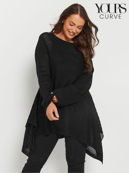 Yours Curve Asymmetric Longline Knitted Jumper (AW1233) | R$ 285