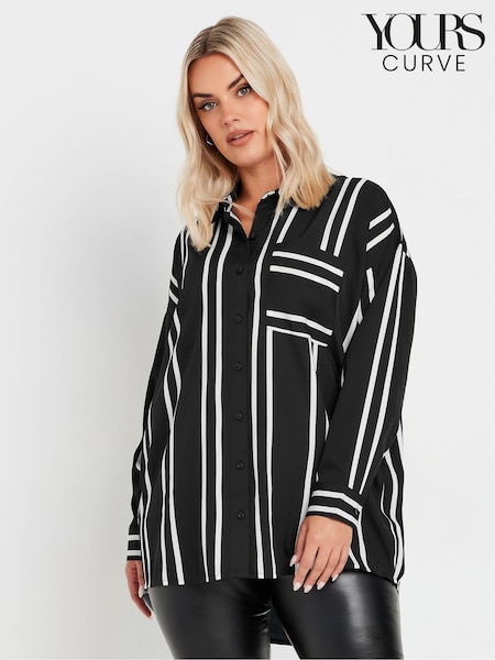 שחור - Yours Curve Oversized Shirt (AW1256) | ‏146‏₪