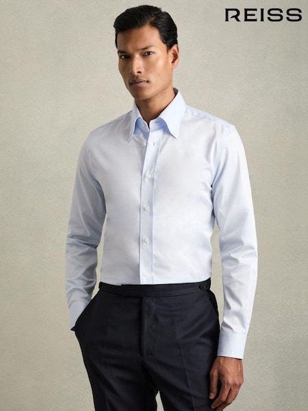 Reiss Soft Blue Allora Regular-Fit Cotton Button-Down Shirt (AW1267) | €149