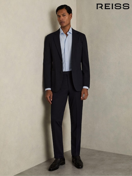 Reiss Blue Stripe Valdo Cotton-Blend Cutaway-Collar Striped Shirt (AW1268) | €149