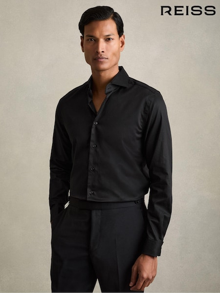 Reiss Black Storm Double Cuff Double-Cuff Two-Fold Cotton Shirt (AW1272) | kr1 850
