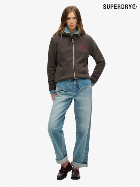 Superdry Black Tattoo Rhinestone Zip Hoodie (AW1289) | €102