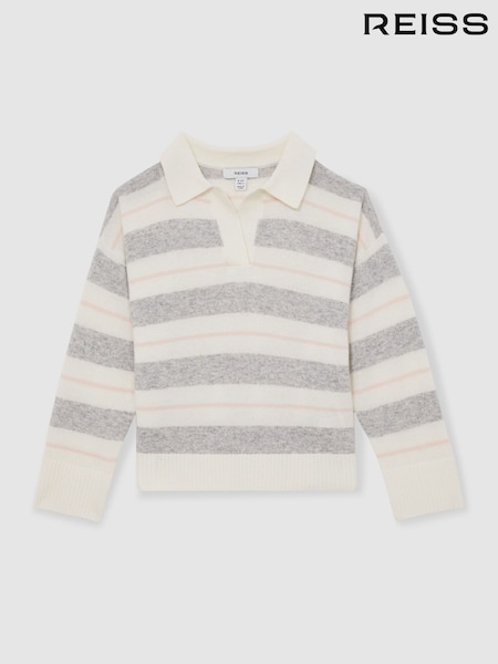 Reiss Eden Wool-Blend Striped Collared Jumper With Cashmere (AW1310) | 70 €
