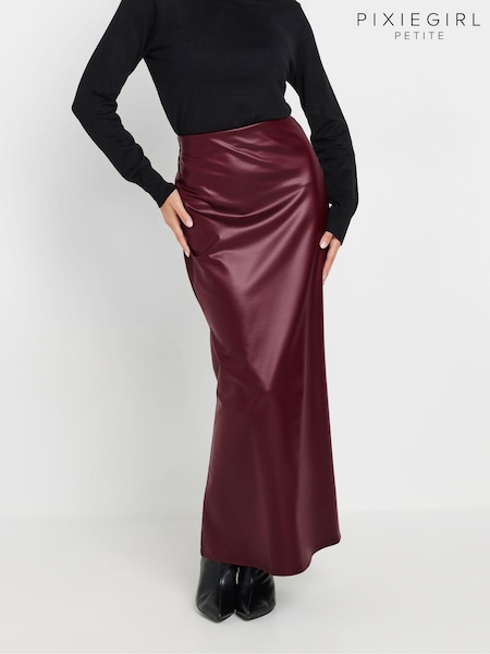 PixieGirl Petite Red Matte PU Skirt (AW1326) | ₪166