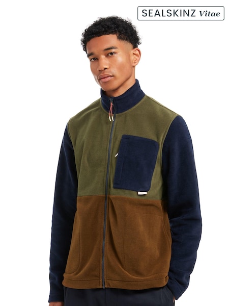 Sealskinz Green Taverham Colour Blocked Full Zip Fleece (AW1418) | R$ 1,530