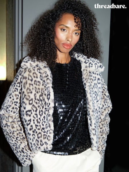 Threadbare Leopard Print Faux Fur Coat (AW1451) | €57