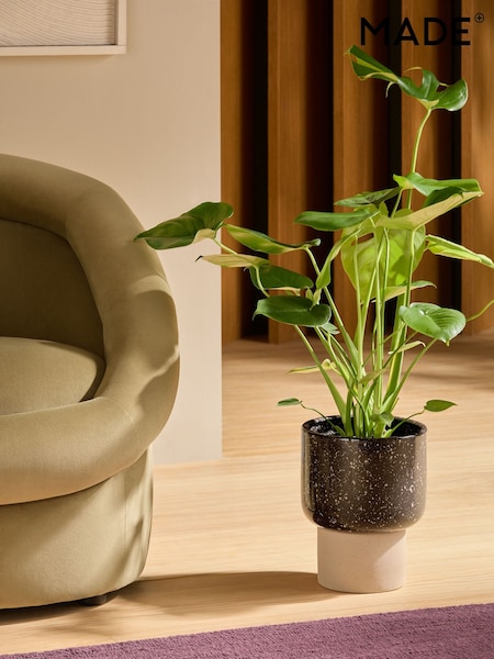MADE.COM Brown Santiago Hand Splatter Medium Plant Pot (AW1489) | €52