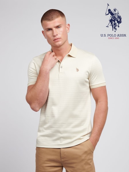 U.S. Polo Assn Natural Mens Textured Polo Shirt (AW1586) | €86