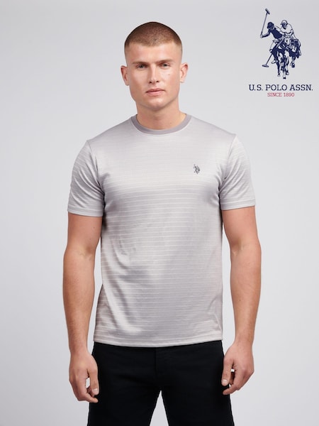 U.S. Polo Assn Natural Mens Textured T-Shirt (AW1590) | 148 QAR
