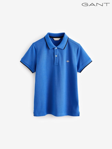 GANT Blue Striped 100% Cotton Polo Shirt (AW1607) | €36