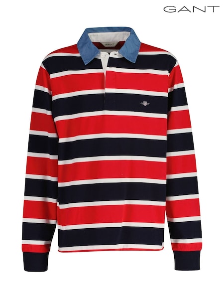 GANT Blue Striped 100% Cotton Polo Shirt (AW1609) | €56