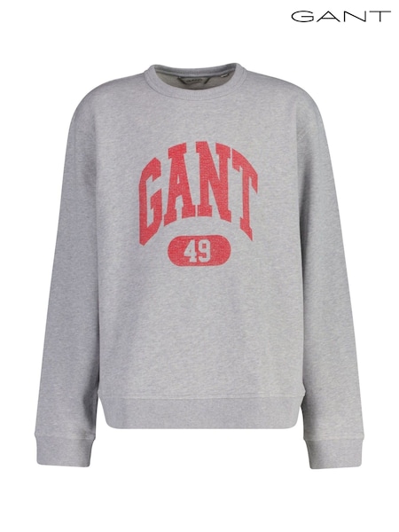GANT Grey Relaxed-Fit Crew Neck 100% Cotton Sweatshirt (AW1623) | €53