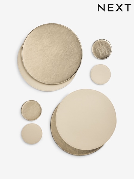 Set of 4 Reversible Faux Leather Placemats and Coasters Set (AW1633) | € 30