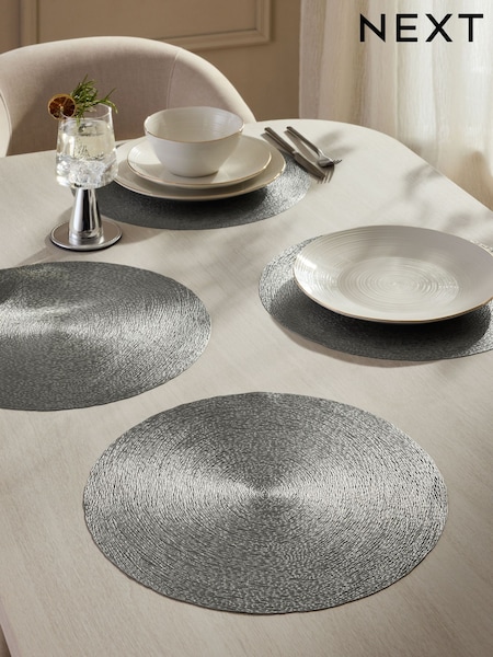 Set of 4 Silver Wipe Clean PVC Placemats (AW1647) | AZN 31