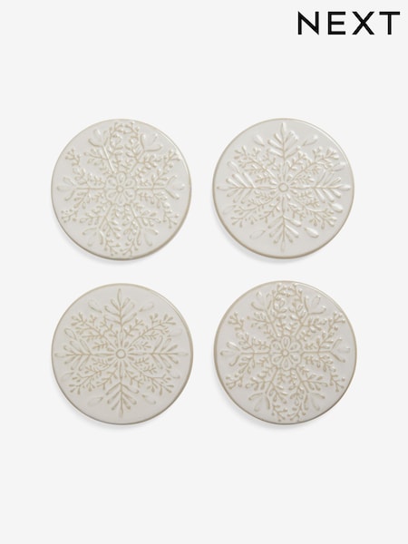 Set of 4 Christmas Snowflake Ceramic Coasters (AW1652) | ‏65 د.إ.‏