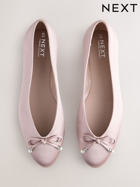 Dusky Pink Forever Comfort® Bridesmaid Pear Bow Detail Ballerinas (AW1702) | R$ 315