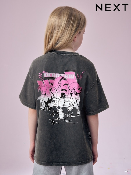 Charcoal Grey Sonic 3 Movie Oversized License 100% Cotton T-Shirt (3-16yrs) (AW1765) | €21 - €28