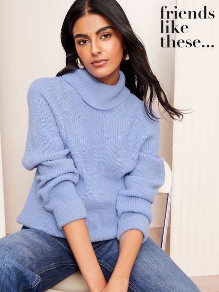 Friends Like These Blue Cowl Neck Jumper (AW1813) | €48
