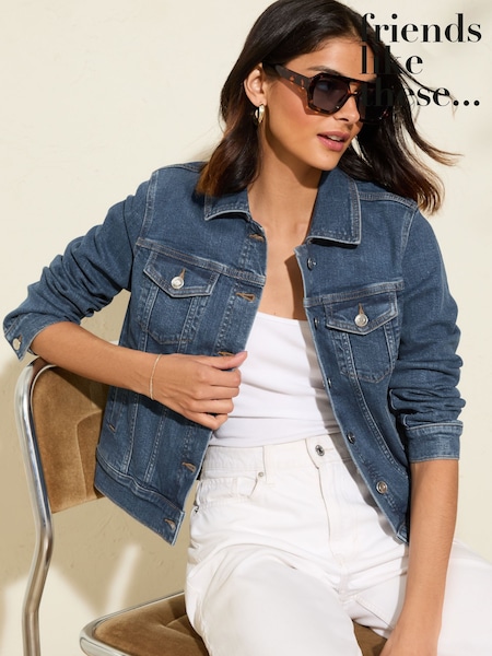 Friends Like These Blue Mid Wash Denim Jacket (AW1930) | €60