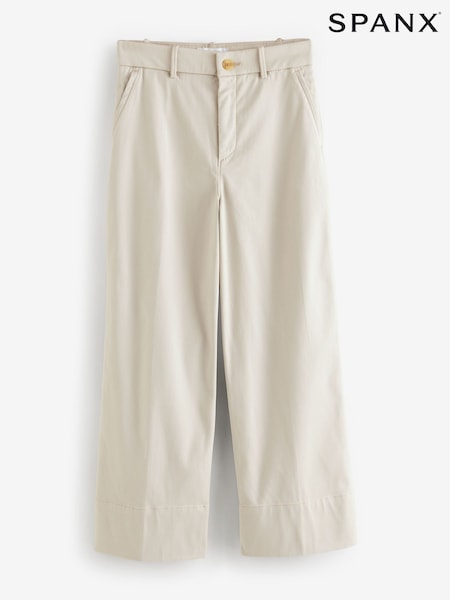 SPANX Cream Cropped Wide Leg Twill Trousers (AW1963) | R$ 1.265