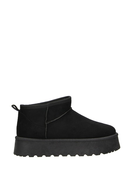 Novo Black Standard Fit Luna Low Ankle Pull On Platform Boots (AW1988) | AED87