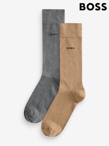 Бежевый - BOSS Regular Length Cotton Blend 2 Pack Socks (AW1992) | €10