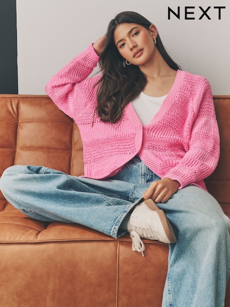 وردي فلوري - Button Up Knitted Stitch Cardigan (AW2000) | ‏195 ر.س.‏