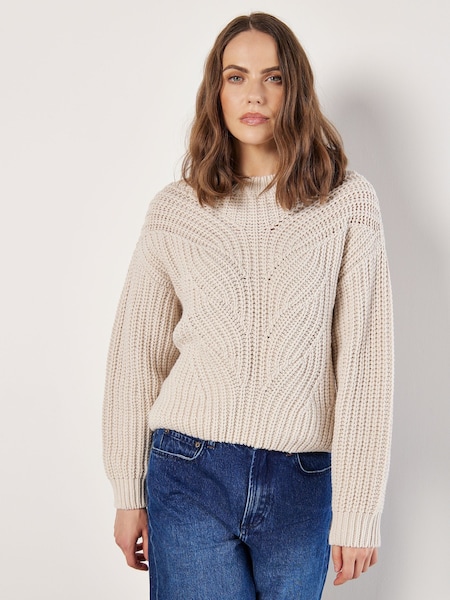 Apricot Natural Chunky Cable Knit Jumper (AW2070) | €50