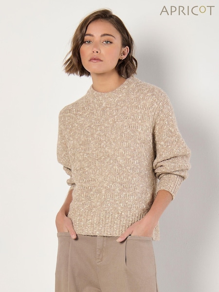 Apricot Natural Two Tone Knit Jumper (AW2083) | €50