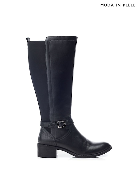 Moda in Pelle Radelle Buckle Detail Leather Riding Boots (AW2112) | $260