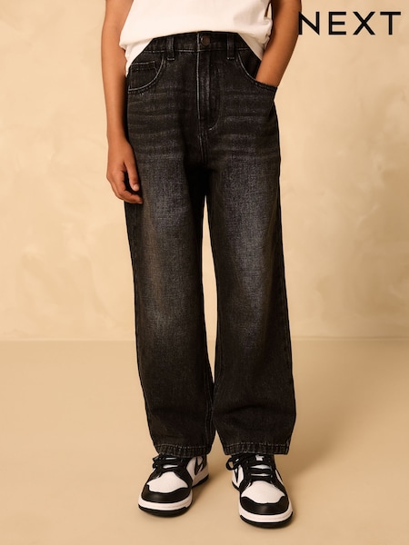 Washed Black Wide Fit Authentic Jeans (3-16yrs) (AW2140) | AED76 - AED102