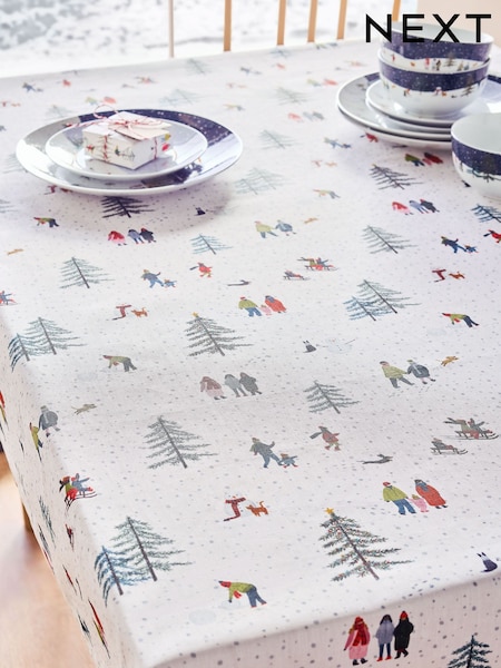 White Christmas Scene Wipe Clean Tablecloth (AW2247) | €28 - €37