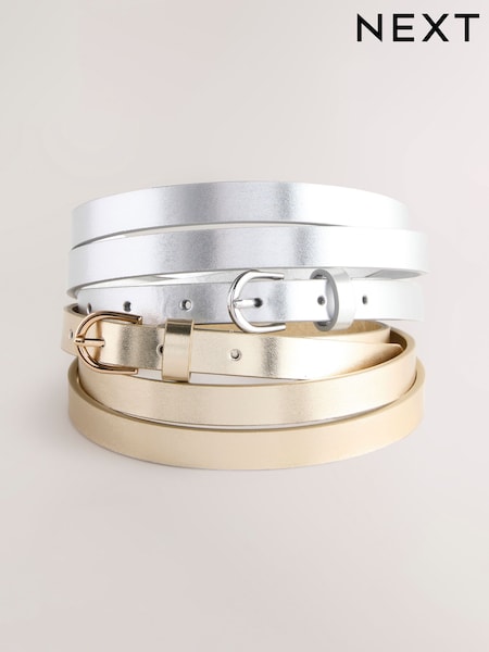 Plateado/dorado - Pu Skinny Belts 2 Pack (AW2283) | 16 €