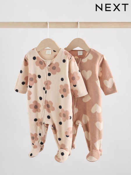 ニュートラル - ベビー マイクロフリース ツーウェイジップ パジャマ 2 枚組 (AW2299) | ¥ 4,040 - ¥ 4,450