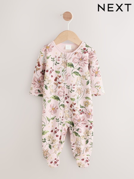 Pink Baby Fleece Lined Two Way Zip Sleepsuit (AW2309) | AED56 - AED66