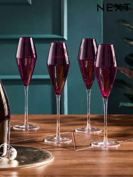 Purple Nova Set of 4 Prosecco Flute Glasses (AW2334) | 145 zł