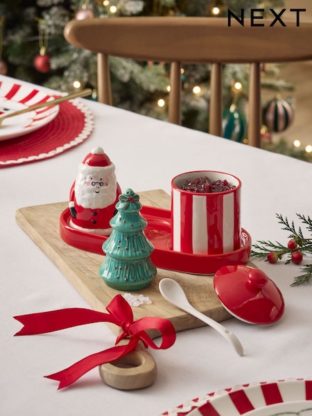Red Santa Centrepiece with Salt and Pepper Shakers and Condiment Pot (AW2341) | €25