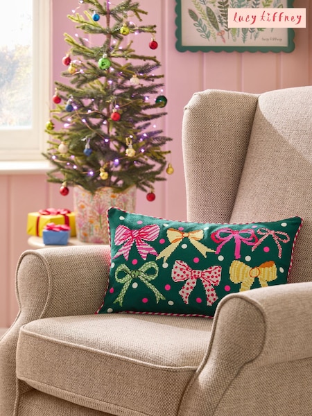 Lucy Tiffney Christmas Bows Needlepoint Cushion (AW2446) | 125 zł