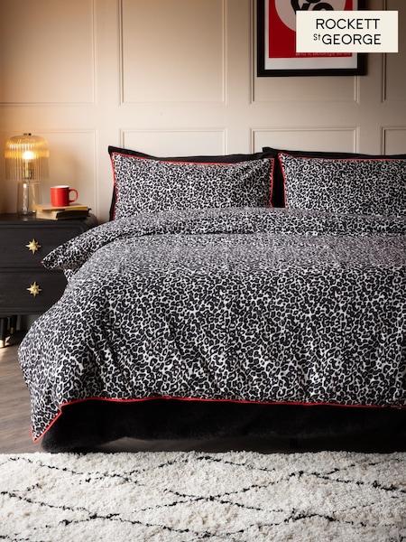 Rockett St George Snow Leopard 180 Thread Count Duvet Cover and Pillowcase Set (AW2487) | 8,765 ISK - 16,440 ISK