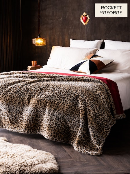 Rockett St George Leopard Faux Fur Throw (AW2499) | €86