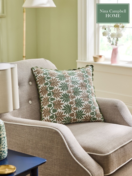 Nina Campbell Holland Park Embroidered Cushion (AW2526) | €53
