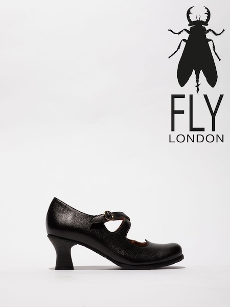Fly London Baiv Mary Jane Heeled Black Shoes (AW2634) | ‏870 ر.س.‏