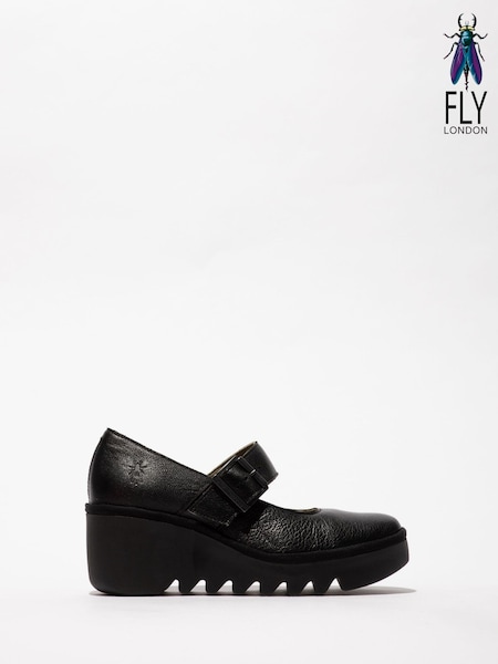 Fly London Bory Mary Jane Wedge Black Shoes (AW2636) | ‏803 ر.س.‏