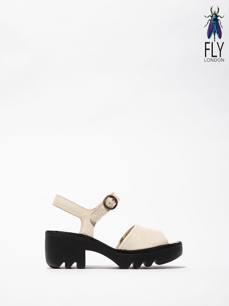 Fly London Tull Ankle Strap White Sandals (AW2649) | 708 LEI