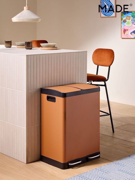 MADE.COM Terracotta 2 Section 60 Litre Recycling and Waste Colter Bin (AW2688) | €163
