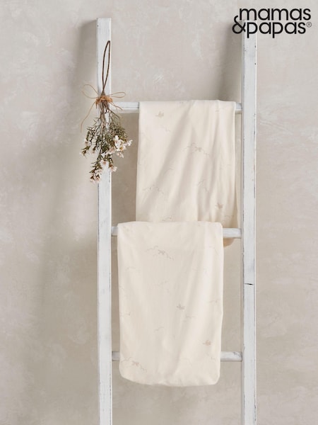 Mamas & Papas 2 Pack Cream 100% Cotton Welcome To The World Duckling Cotbed Fitted Sheets (AW2721) | €39