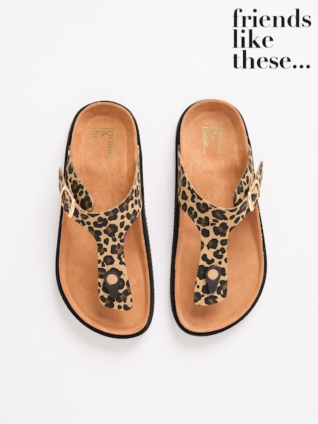 Friends Like These Animal Toe Thong Comfort Footbed Flat Sandals (AW2823) | ₪121