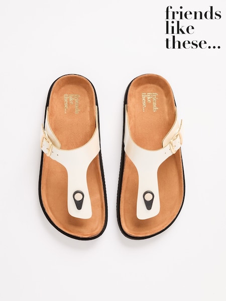 Friends Like These Gold Toe Thong Comfort Footbed Flat Sandals (AW2824) | €34