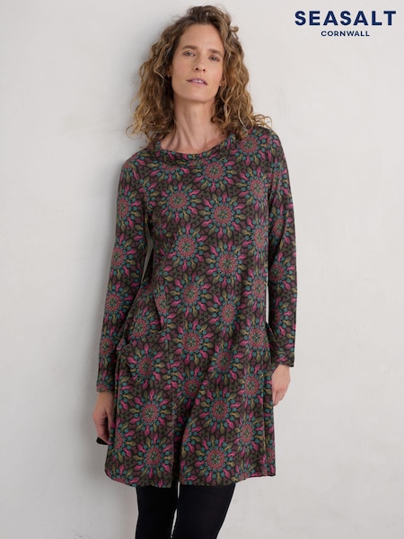 Seasalt Cornwall Multi Sea Oak Swing 100% Organic Cotton Dress (AW2940) | 305 LEI